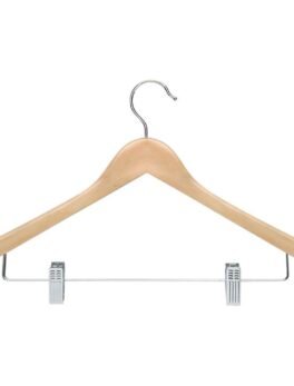 Wooden hanger with clip 11